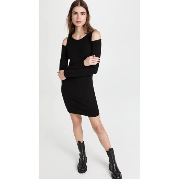 Velvet by Graham & Spencer Womens Cold Shoulder Knit Mini Dress Small - Picture 1 of 14